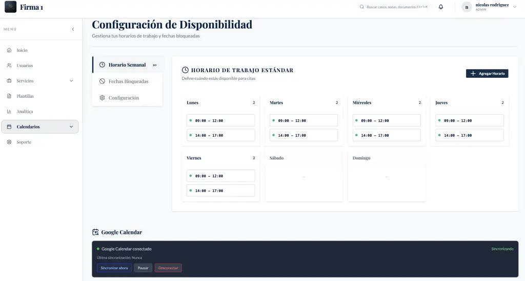 Sincronización con Google Calendar